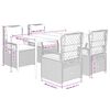 vidaXL 5 Hluta Gar&eth;bor&eth;sett me&eth; Sessum Drappa&eth; P&oacute;l&yacute;rattan