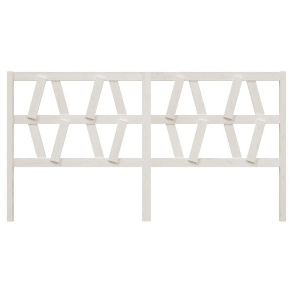 vidaXL Höfðagafl fyrir Rúm Hvítur 186x4x100 cm Gegnheil Fura