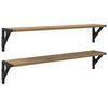 vidaXL Vegghyllur 2 pcs Artisan Eik 80 x 15 x 15,5 cm Samsettur vi&eth;ur