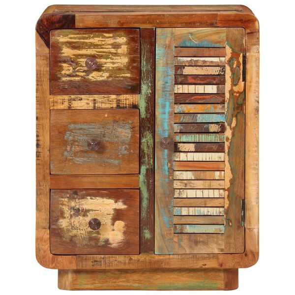 vidaXL Skenkur með 3 Skúffum 55x30x70 cm Gegnheill Endurnýttur Viður