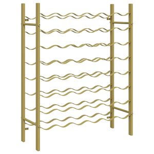 vidaXL V&iacute;nrekki fyrir 48 Fl&ouml;skur Gylltur M&aacute;lmur