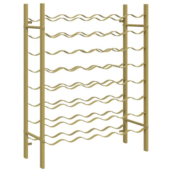 vidaXL V&iacute;nrekki fyrir 48 Fl&ouml;skur Gylltur M&aacute;lmur