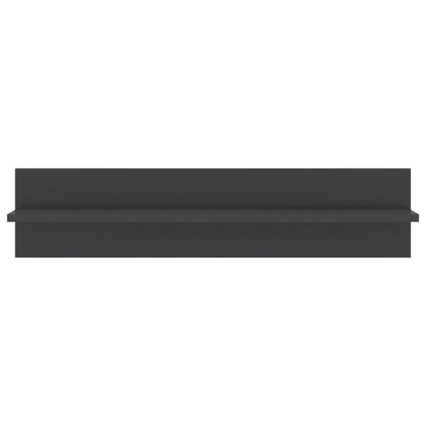 vidaXL Vegghillur 2 stk. H&aacute;glans Gr&aacute;r 80x11,5x18 cm Samsettur Vi&eth;ur