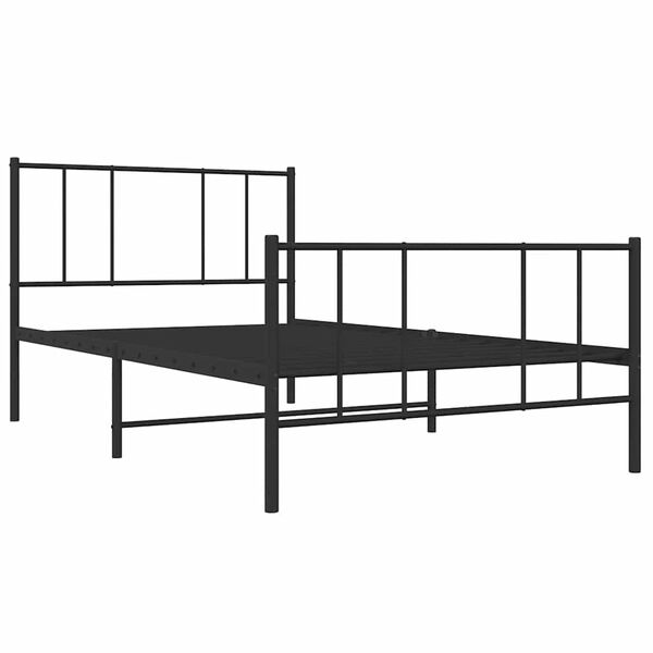 vidaXL R&uacute;mgrind &uacute;r M&aacute;lmi me&eth; H&ouml;fu&eth;gafli & F&oacute;tagafli Sv&ouml;rt 90x190 cm