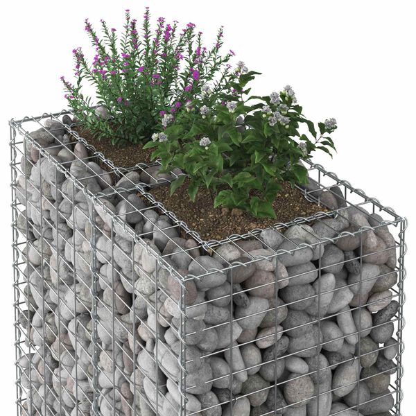 vidaXL Gabion h&aelig;kka&eth; r&uacute;m Silfur 90 x 50 x 150 cm Galvaniserad st&aacute;l