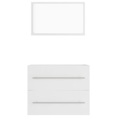 804827 vidaXL 2 Piece Bathroom Furniture Set White Chipboard