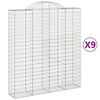 vidaXL Bogadreginn Grj&oacute;tkassi 9 stk. 200x50x220/240 cm Sinkh&uacute;&eth;a&eth; J&aacute;rn