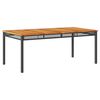 vidaXL Gar&eth;bor&eth; Svart 180x90x75 cm P&oacute;l&yacute;rattan og Akas&iacute;uvi&eth;ur