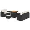 vidaXL Gar&eth;s&oacute;fa sett me&eth; p&uacute;&eth;i 8 pcs Svartur p&oacute;l&yacute;rattan