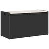 vidaXL &Uacute;tigeymslubekkur me&eth; p&uacute;&eth;a Svartur 100 cm Poly Rattan
