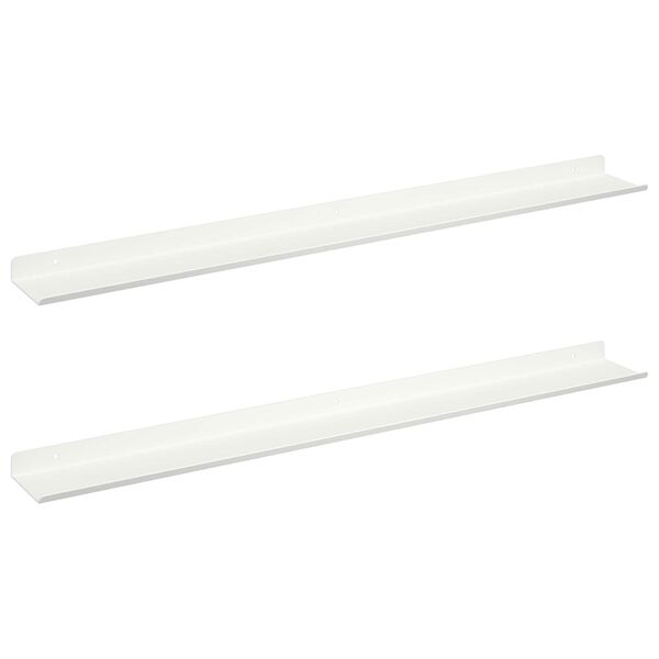 vidaXL Flj&oacute;tandi skrifbor&eth; Vegghengt 2 pcs Hv&iacute;t 80 x 9 x 2,5 cm St&aacute;l