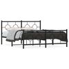 vidaXL R&uacute;mgrind &uacute;r M&aacute;lmi me&eth; H&ouml;fu&eth;gafli & F&oacute;tagafli Sv&ouml;rt 150x200 cm