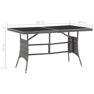 vidaXL 5 hluta garðborðstofusett Poly Rattan Antracite & Grey