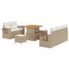 vidaXL Gar&eth;s&oacute;fa sett me&eth; p&uacute;&eth;i 8 pcs Drapplita&eth;ur p&oacute;l&yacute;rattan