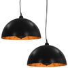 vidaXL Loftlampar 2 stk Svart og Gyllt H&aacute;lfk&uacute;lulaga 40 cm E27