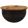vidaXL S&oacute;fabor&eth; Svart 50x27 cm Gegnheill Endurn&yacute;ttur Vi&eth;ur
