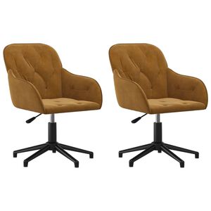 vidaXL Sn&uacute;ningsbor&eth;stofust&oacute;lar 2 stk. Br&uacute;nir Flauel