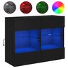 vidaXL Veggfestur Sj&oacute;nvarpssk&aacute;pur me&eth; LED lj&oacute;sum Svartur78,5x30x60,5cm