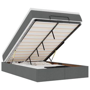 vidaXL Ottoman r&uacute;m me&eth; d&yacute;nu D&ouml;kkgr&aacute; 120x200 cm Efni