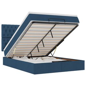 vidaXL Ottoman r&uacute;m me&eth; d&yacute;nu Bl&aacute;u 140x190cm Efni