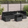 vidaXL Gar&eth;s&oacute;fa sett me&eth; p&uacute;&eth;i me&eth; geymslu 8 pcs Svartur Poly rattan