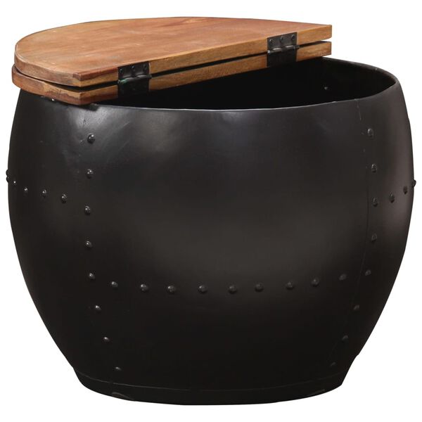 vidaXL Sófaborð 53x43 cm Gegnheill Endurunninn Viður