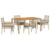 vidaXL Gar&eth;ur bor&eth;sett 5 pcs Drapplita&eth;ur p&oacute;l&yacute;rattan