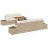 vidaXL Gar&eth;s&oacute;fa sett me&eth; geymslu 8 pcs Drapplita&eth;ur Poly rattan