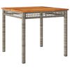 vidaXL Gar&eth;bor&eth; Gr&aacute;tt 80x80x75 cm P&oacute;l&yacute;rattan og Akas&iacute;uvi&eth;ur