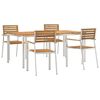 vidaXL Gar&eth;ur bor&eth;sett 5 pcs Br&uacute;nn Hrein akas&iacute;utr&eacute;