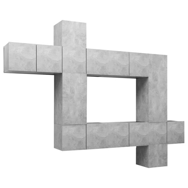 vidaXL Sj&oacute;nvarpssk&aacute;pasett 10 Hlutir Steypugr&aacute;r Samsettur Vi&eth;ur