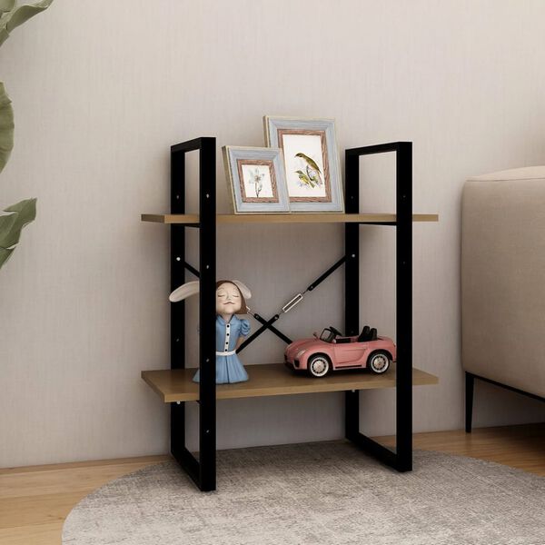 vidaXL 2 h&aelig;&eth;a B&oacute;kask&aacute;pur Lj&oacute;sbr&uacute;nn 60x30x70 cm Gegnheil Fura