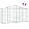 vidaXL Bogadregnir Grj&oacute;tkassar 6 stk. 200x50x100/120 cm Sinkh&uacute;&eth;a&eth; J&aacute;rn