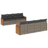 vidaXL 9 Hluta Gar&eth;s&oacute;fasett me&eth; Sessum Gr&aacute;r P&oacute;l&yacute;rattan