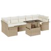 vidaXL Gar&eth;s&oacute;fa sett me&eth; p&uacute;&eth;i 8 pcs Drapplita&eth;ur p&oacute;l&yacute;rattan
