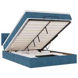 vidaXL Ottoman r&uacute;m me&eth; d&yacute;nu D&ouml;kkbl&aacute;r 140x190cm Flauel