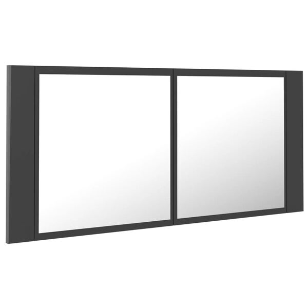 vidaXL LED Ba&eth;herbergissk&aacute;pur me&eth; Spegli Gr&aacute;r 100x12x45 cm Akr&yacute;ll