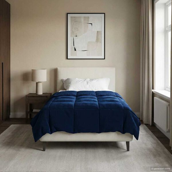 vidaXL Full &aacute;rs d&yacute;na S&iacute;&eth;la&eth; D&ouml;kkbl&aacute;r 155 x 220 cm M&iacute;kr&oacute;f&iacute;ber