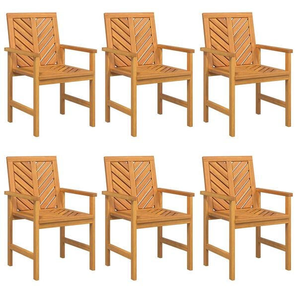 vidaXL Bor&eth;st&oacute;ll 6 pcs N&aacute;tt&uacute;rulegur 62.5 x 59 x 89 cm Hrein akas&iacute;utr&eacute;