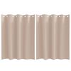 vidaXL Svartgard&iacute;nur me&eth; hringjum 2 pcs M&oacute;gr&aacute;r 140 x 140 cm P&oacute;l&yacute;ester