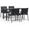 vidaXL 5 Hluta Gar&eth;bor&eth;stofusett me&eth; Sessum P&oacute;l&yacute;rattan og St&aacute;l