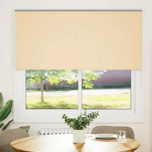 vidaXL R&uacute;llugard&iacute;nur Blackout Beige 165x130 cm Efni Breidd 161,6 cm