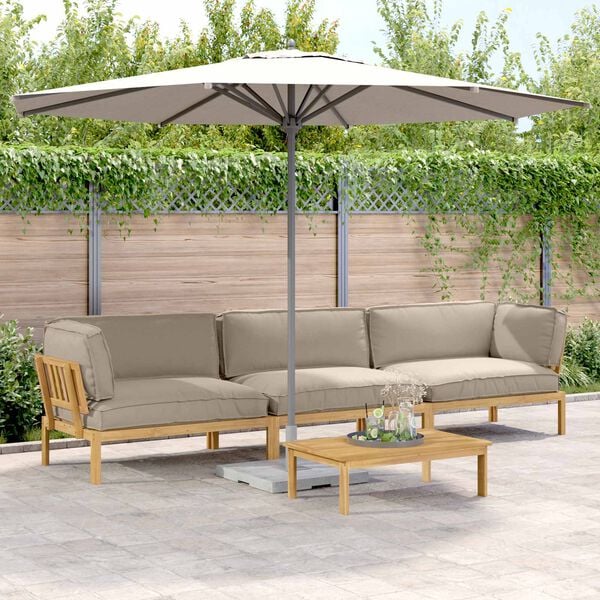 vidaXL S&oacute;fasett me&eth; p&uacute;&eth;i Einlita 4 pcs M&oacute;gr&aacute;r Hrein akas&iacute;utr&eacute;