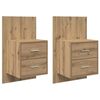 vidaXL Veggfestur n&aelig;turb&uacute;r 2 pcs Artisan Eik 48,5 x 32,5 x 80 cm