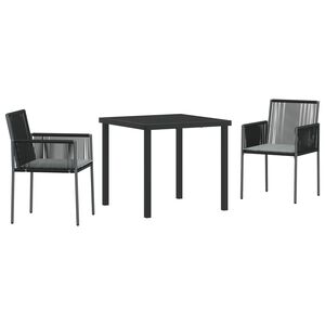 vidaXL Gar&eth;ur bor&eth;sett 5 pcs Svartur PE rattan