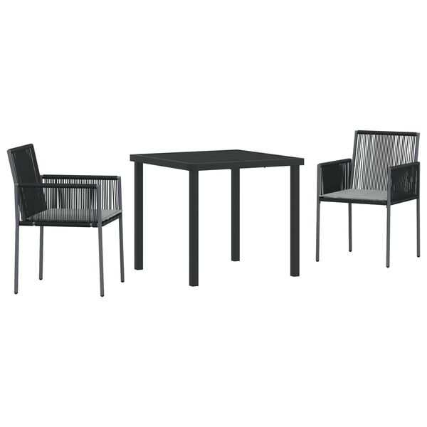 vidaXL Garður borðsett 5 pcs Svartur PE rattan