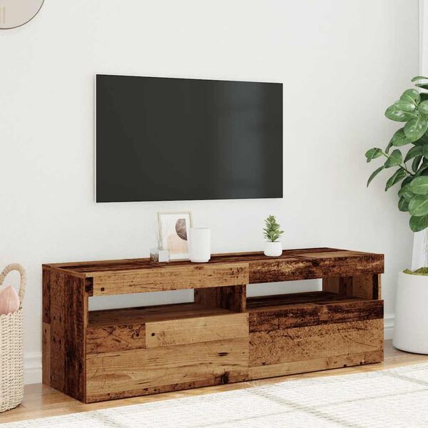 vidaXL sj&oacute;nvarpssk&aacute;pur me&eth; LED lj&oacute;sum 120x35x40 cm Engineered Wood