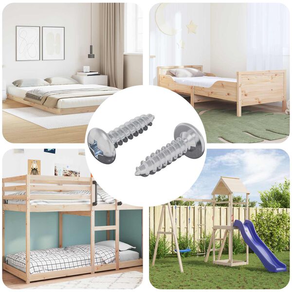 vidaXL Skr&uacute;fa 2 pcs Silfur M4 x 16 mm St&aacute;l