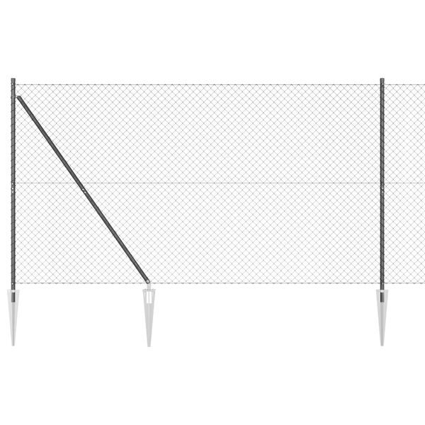 vidaXL Gir&eth;ingarp&oacute;stur Gr&aacute;r 10 x 1,5 m (40 x 40 mm net) St&aacute;l og PVC