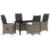 vidaXL Gar&eth;ur bor&eth;sett me&eth; p&uacute;&eth;i 5 pcs Gr&aacute;r p&oacute;l&yacute;rattan